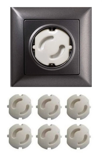 Bebek Çocuk Priz Koruma Kapağı (6 Adet) Çocuk Güvenliği, Priz Muhafazası, Priz Kapatıcı - 5