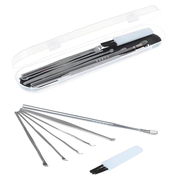 6 Parça Paslanmaz Çelik Kulak Balmumu Toplayıcı Çıkarıcı Temizleyici Bakımı Çubuk Seti - Resim 5