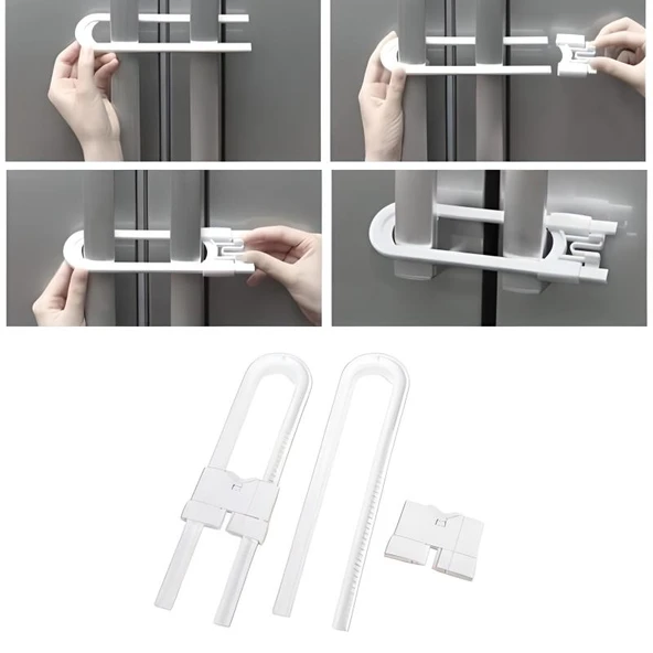 Bebek Çocuk Çekmece ve Dolap Koruma Raylı Güvenlik Sistemi Emniyet Kilidi - 4