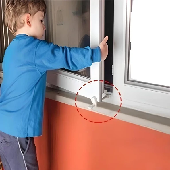 Bebek Çocuk Evcil Hayvan Güvenlik Ayarlanabilir Koruyucu Pencere Havalandırma Kilidi - Resim 3