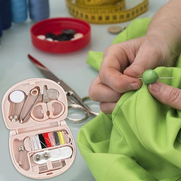 BUFFER® Çok Fonksiyonlu Mini Çanta Boy Seyahat Tipi Dikiş Seti - Resim 5