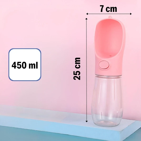 BUFFER® 450 ml Taşınabilir Butonlu Evcil Hayvan Suluğu - Resim 4