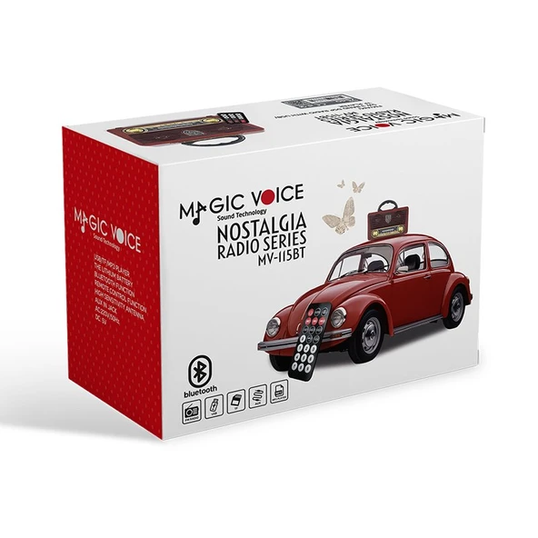 MagicVoice MV-115BT Bluetooth Destekli Nostaljik Radyo - Resim 3