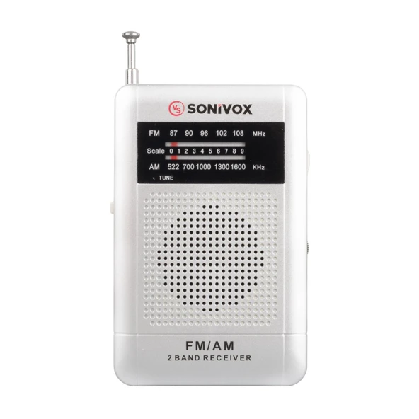 Sonivox VS-R115 Gümüş Renk Analog Fm Radyo ürün görseli 1