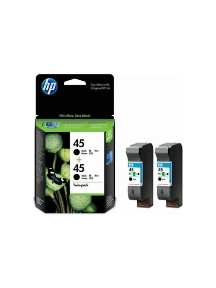 HP 45 CC625AA Ikili Paket Siyah Kartuş - Resim 2