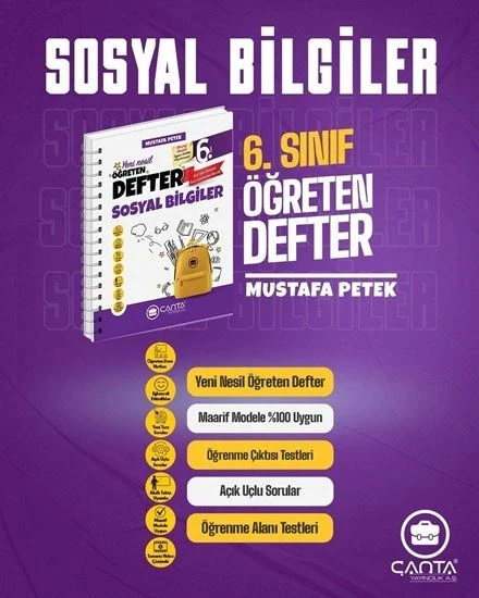 Çanta Yayınları 6. Sınıf Sosyal Bilgiler Öğreten Defter Yeni ürün görseli 1