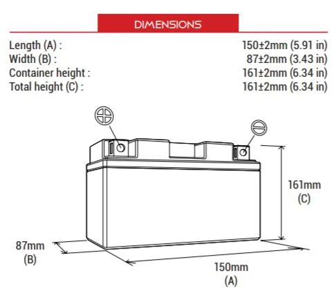 BS BATTERY BTX20CH (SLA) Motosiklet Aküsü SLA Tipi - 2