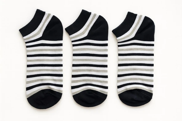 Plus Scorpion Erkek Pamuklu Sneaker Çorap 3’lü Paket – 40-44 Numara - Resim 2