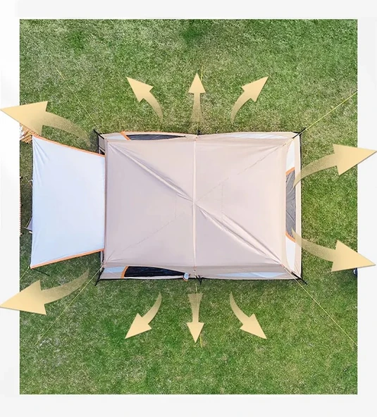 EFSANE KAMP - Medium Kamp Çadırı 1 Oda + 1 Salon - 10 Kişilik - Bej - 2