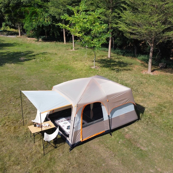 EFSANE KAMP - Medium Kamp Çadırı 1 Oda + 1 Salon - 10 Kişilik - Bej - 5