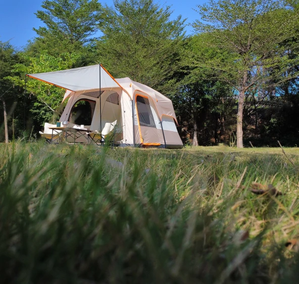 EFSANE KAMP - Medium Kamp Çadırı 1 Oda + 1 Salon - 10 Kişilik - Bej - 4