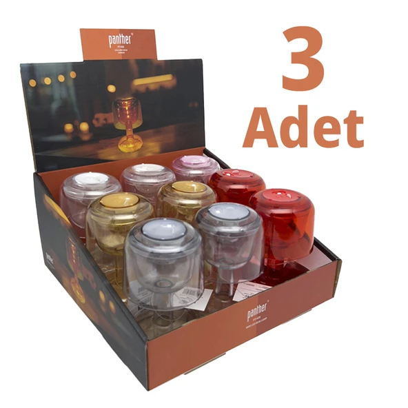 3 ADET - Panther PT-428 Mini LED Masa Lambası – Karışık Renk Gönderim ürün görseli