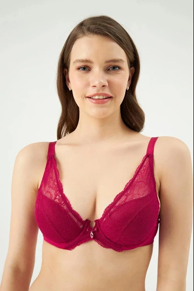 Eros 310 Vişne Emmly Balenli Kaplı Üçgen Tek Sütyen ürün görseli 1