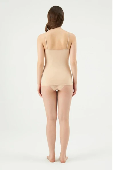 Eros 600 Ten 2'Li Paket Likralı Ayarlanabilir İp Askılı Kadın Atlet - Resim 4