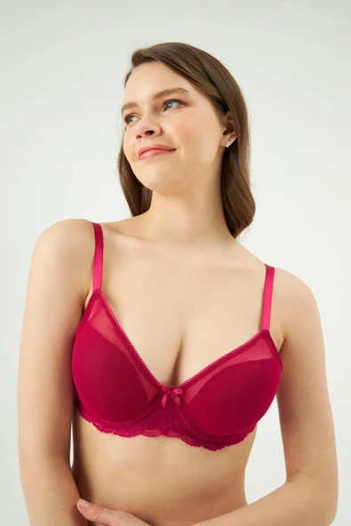 Eros 300 Vişne Venüs Toparlayıcı Balenli Tek Sütyen - Resim 2