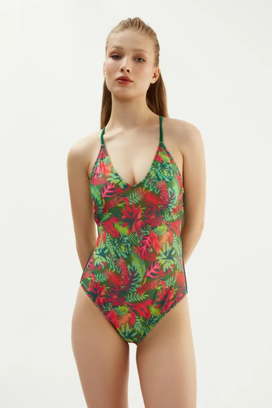 Eros 2225 Yeşil İnce Askılı Mayo - Resim 4