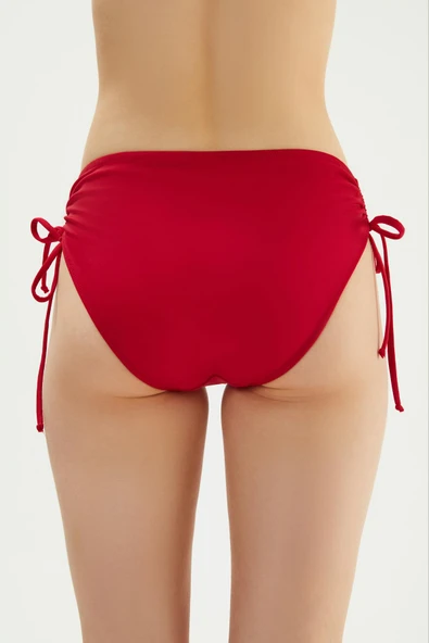 Eros 2513 Kırmızı Yanı Büzgülü İpli Bikini Altı - Resim 5