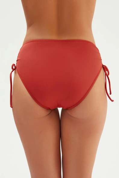 Eros 2513 Kiremit Yanı Büzgülü İpli Bikini Altı - Resim 3