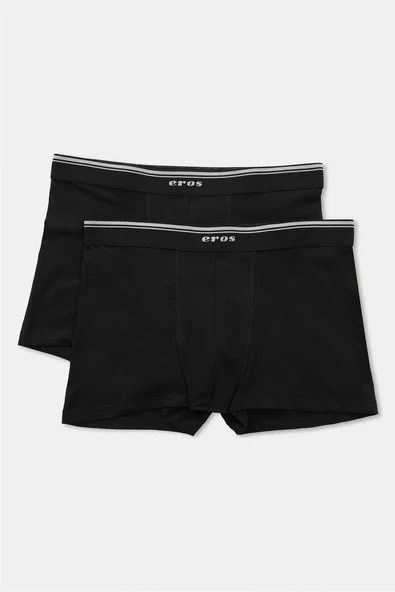 Eros 008 2'Li Paket Siyah Likralı Erkek Boxer - 5