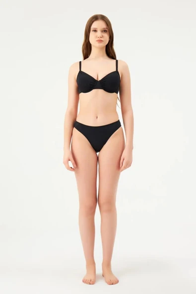 Eros 824 Siyah 4 Cm Orta Kenar Bikini Altı - Resim 3
