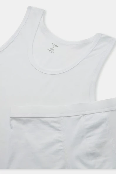 Eros 104 Beyaz Modal Kutulu Erkek Atlet Boxer Çeyiz Takımı - Resim 4