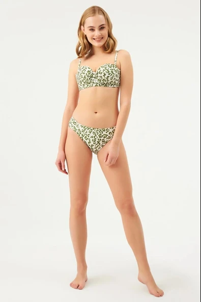 Eros 1045 Yeşil Straplez Kaplı Bikini Takımı ürün görseli 1