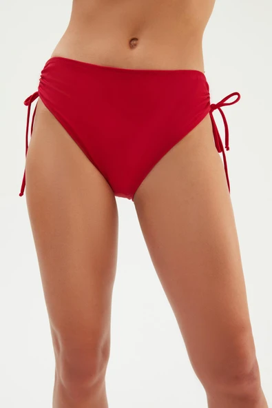 Eros 2513 Kırmızı Yanı Büzgülü İpli Bikini Altı - Resim 6