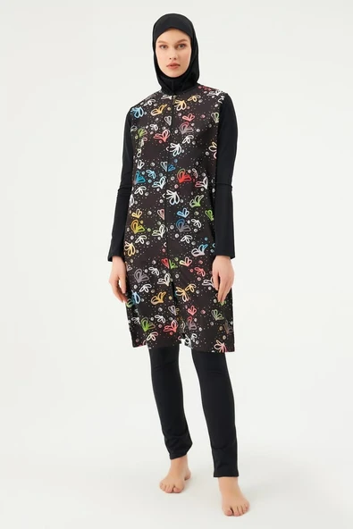 Eros 1754 Siyah Tam Tesettür Mayo Takımı - Resim 2