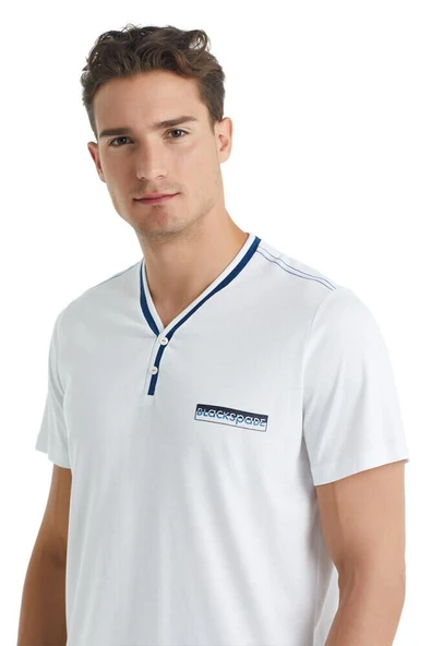 Blackspade 40018 Beyaz Modal Erkek Şort Takım - Resim 5