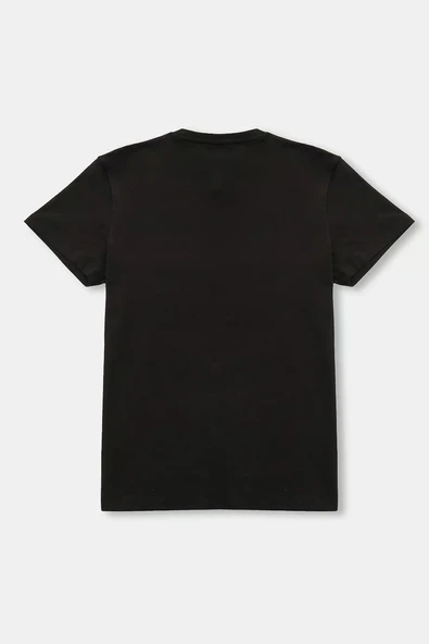 Eros 004 2'Li Siyah Paket Likralı Yuvarlak Yaka Kısa Kollu Erkek T-Shirt ürün görseli 1