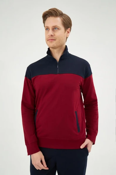 Eros 29260 Bordo Pamuklu Erkek Eşofman Takımı - Resim 4