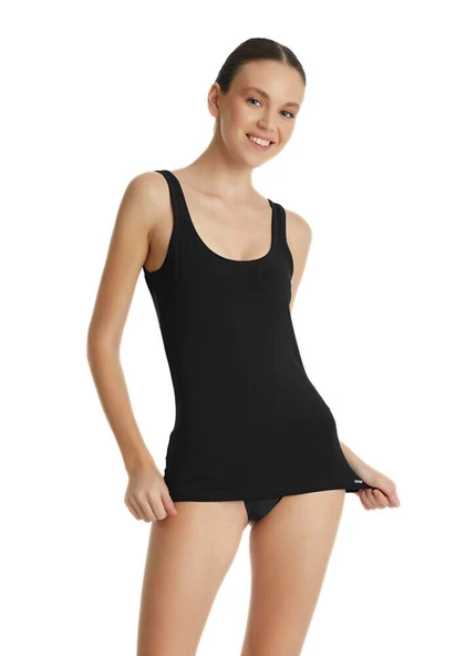 Blackspade 1624 Siyah Silver Modal İnce Askılı Kadın Atlet ürün görseli 1