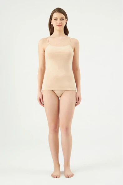 Eros 600 Ten 2'Li Paket Likralı Ayarlanabilir İp Askılı Kadın Atlet - Resim 3