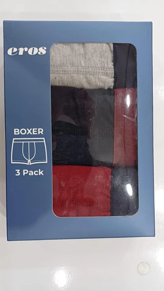 Eros 121 3'Lü Paket Likralı Erkek Boxer - Resim 2