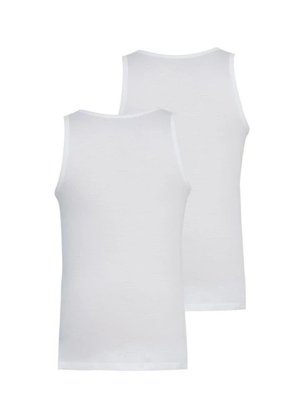 Blackspade 9225 2'Li Paket Beyaz Pamuklu Erkek Atlet - Resim 2