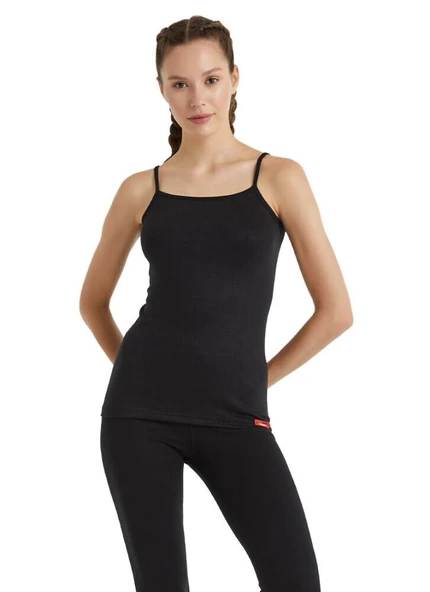 Blackspade 1261 Siyah Termal İp Askılı Kadın Atlet - Resim 3