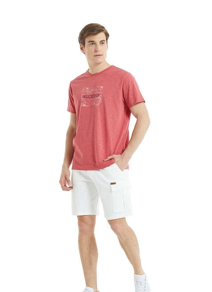 Blackspade 30855 Şarap Rengi Pamuklu Yuvarlak Yaka Kısa Kollu Erkek T-Shirt - 1