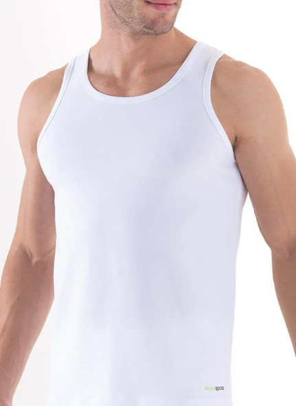 Blackspade 9238 Beyaz Likralı Erkek Atlet - Resim 3
