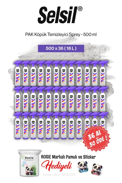 Selsil 36 AL 30 ÖDE PAK Köpük Temizleyici Sprey 500 ml ve rosie pamuk ürün görseli
