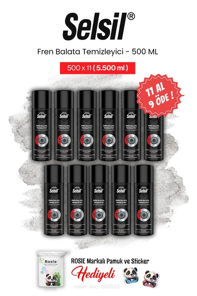Selsil 500 ml Fren Balata Temizleyici Sprey, 11 AL 9 ÖDE ve rosie pamuk ürün görseli