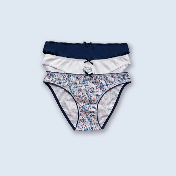 Pierre Cardin 2700 Flowers 3'Lü Ekonomik Paket Pamuklu Basic Brief Külot - 2