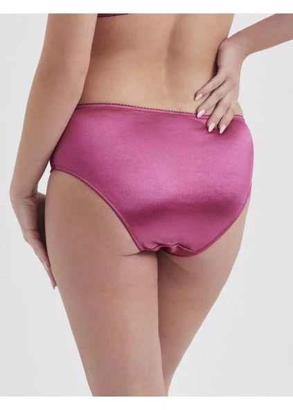 Moonlight 3125 Bordo Yüksek Bel Dantel Detaylı Slip Külot - Resim 2