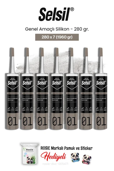 Selsil Genel Amaçlı Silikon 7 AL 6 ÖDE 280 gr ve rosie pamuk ürün görseli