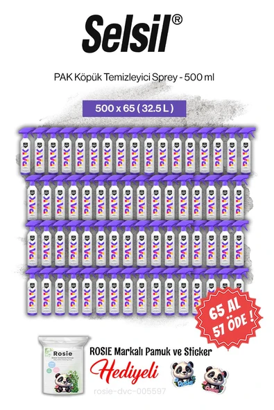 Selsil PAK 65 AL 57 ÖDE Köpük Temizleyici Sprey 500 ml ve rosie pamuk ürün görseli