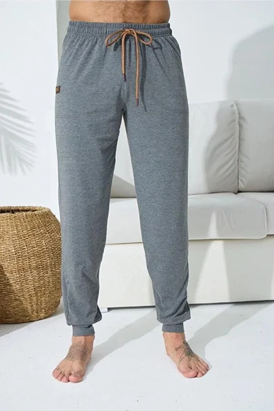 Kly 120R Antrasit Pamuklu Manşetli Tek Alt Pantalon - 1