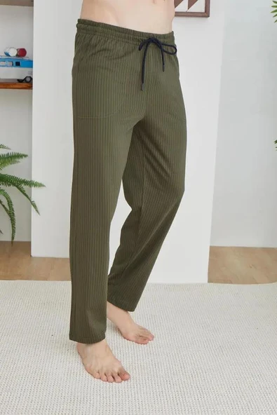 Kly 200 Haki Pamuklu Battal Tek Alt Pantalon - 1