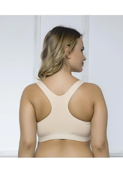 Moonlight 2149 Ten Fermuarlı Önden Açılabilir Arkası Sporcu Pamuklu Sütyen - Resim 2