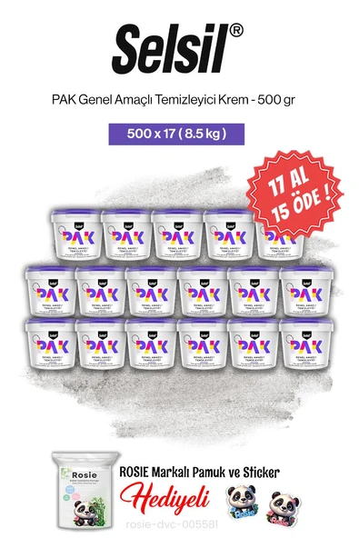 Selsil PAK Genel Amaçlı Temizleyici Krem 500 gr 17 AL 15 ÖDE ve rosie pamuk ürün görseli
