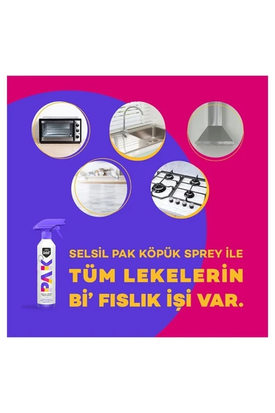 Selsil Pak Mucize Köpük Temizleyici Sprey 500 ml x 2 adet - Resim 3