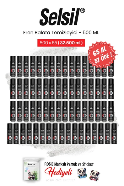 Selsil 65 AL 57 ÖDE, 500 ml Fren Balata Temizleyici Sprey ve rosie pamuk ürün görseli